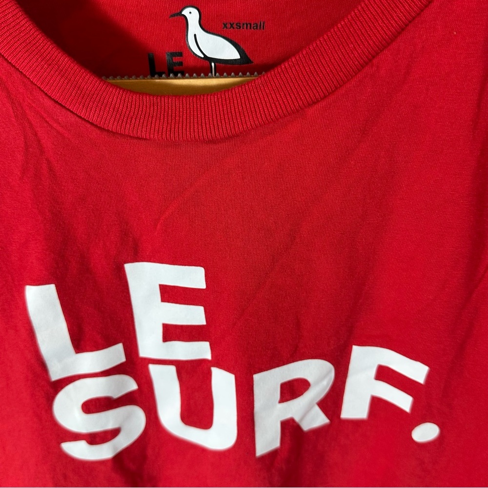 Anthropologie Ping Pong Surf Club Red Le Surf Cotton T-Shirt - Picture 8 of 8